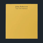 Goldenrod Colour Plain Elegant Professional Modern Notepad<br><div class="desc">Simple,  modern,  minimalist design for companies. This template can be customised to meet all professional occupations.</div>