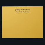 Goldenrod Colour Plain Elegant Professional Modern Notepad<br><div class="desc">Simple,  modern,  minimalist design for companies. This template can be customised to meet all professional occupations.</div>