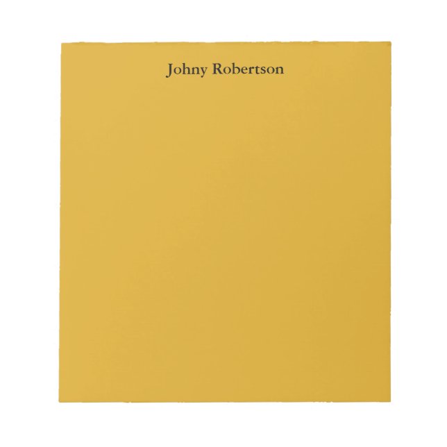 Goldenrod Colour Plain Elegant Professional Modern Notepad (Front)