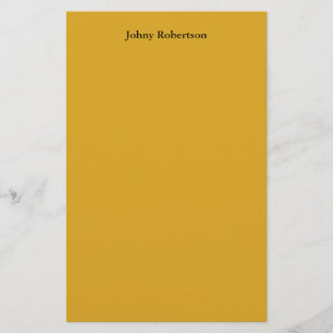 Goldenrod Colour Plain Elegant Professional Modern Stationery