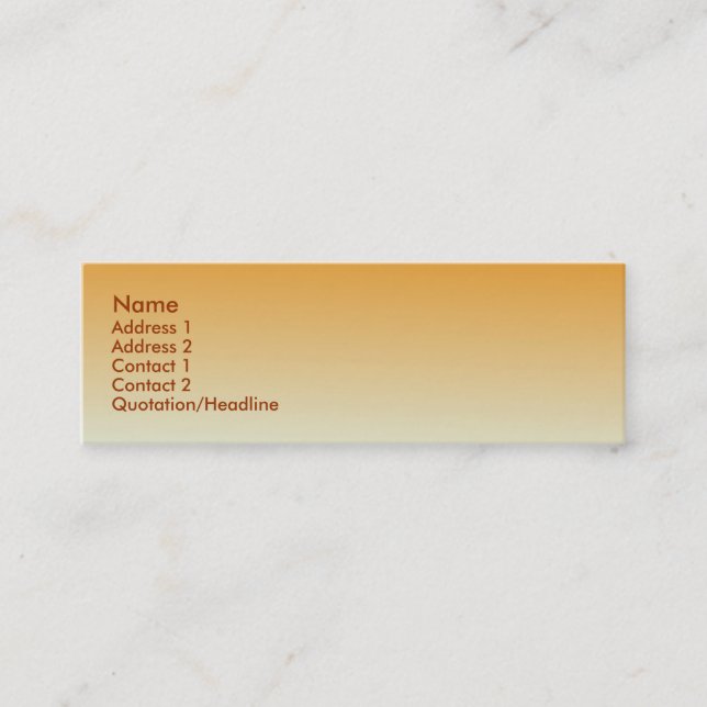 Goldenrod Metallic Business Card (Front)