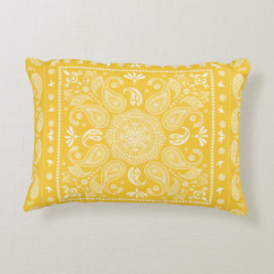 Goldenrod Paisley Design-1 accent pillow