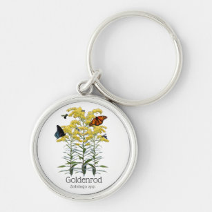 Goldenrod Solidago Wildflower and Pollinators Key Ring