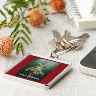 Goldenrod & Songbirds Christmas Greeting Key Ring