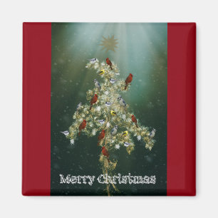Goldenrod & Songbirds Christmas Greeting Magnet
