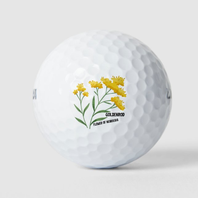 Goldenrod, State Flower of Nebraska Golf Balls (Front)
