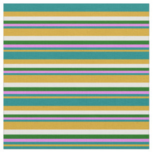 Goldenrod, Teal, Violet, Dark Green, and White Fabric
