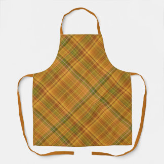 Goldenrod Yellow, Orange, and Green Plaid Apron