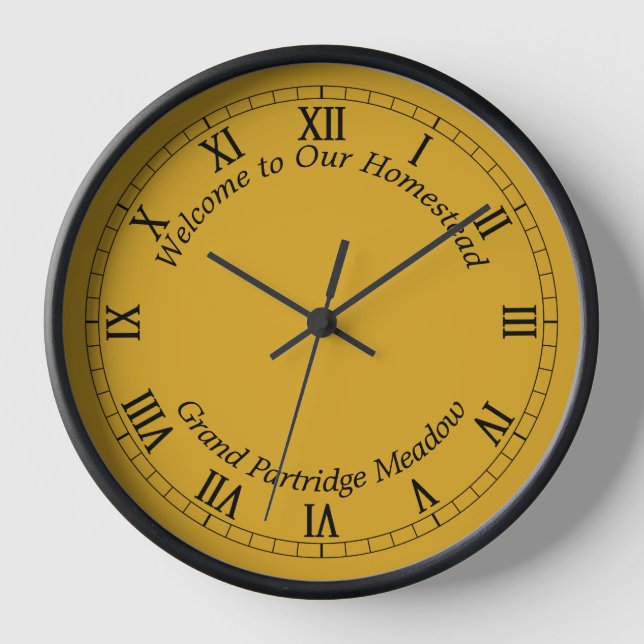 Goldenrod Yellow Solid Colour - Customisable Text Clock (Front)
