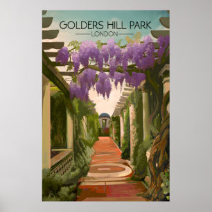 Golders Hill Park London Travel Poster