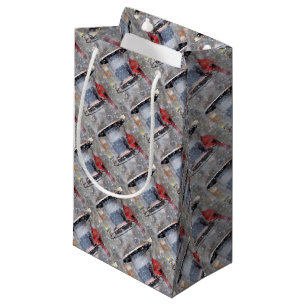 Goldfinch and Cardinal at Feeder Small Gift Bag