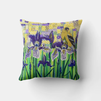 Goldfinch and Irises  Cushion