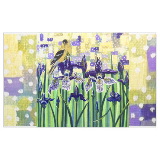 Goldfinch and Irises  Fabric