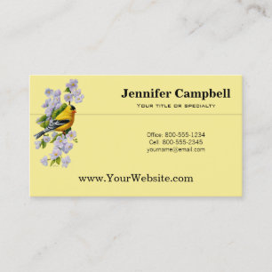 Goldfinch and White Apple Blossoms Business Card