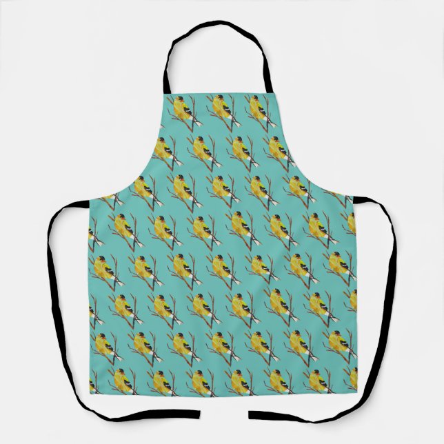 Goldfinch Bird Apron, Medium Apron (Front)