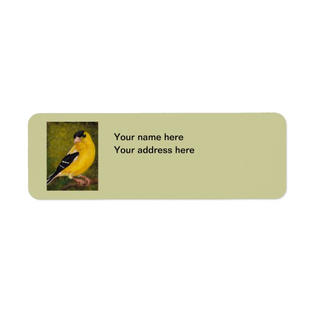 Goldfinch Bird Art Address Label Return Address Label (Front)