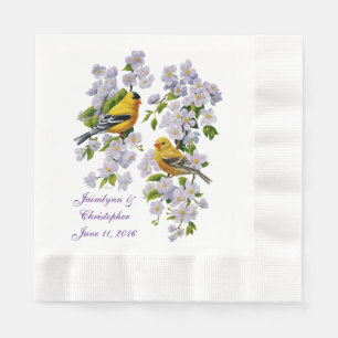 Goldfinch Birds & Flowers U-Pick Background Colour Napkin