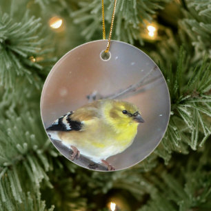 Goldfinch Ceramic Ornament