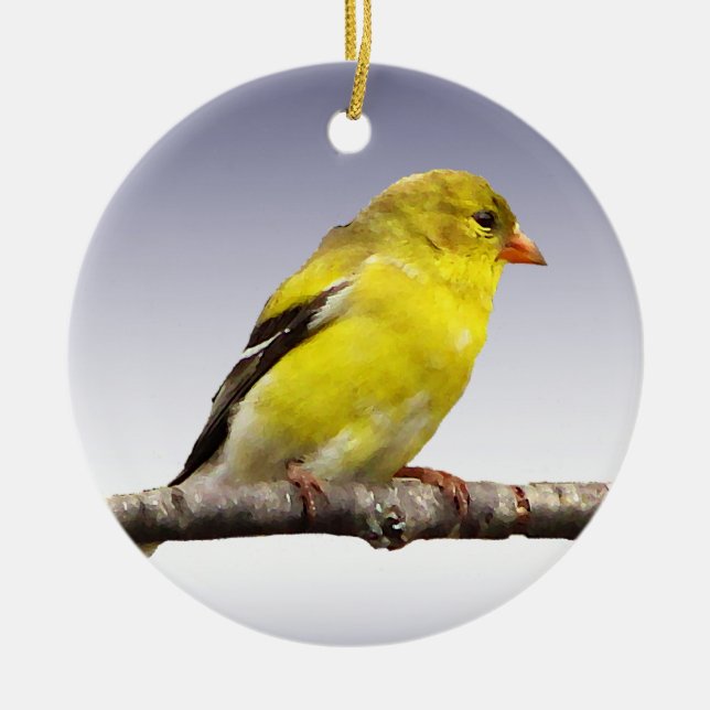 Goldfinch Ceramic Tree Decoration (Front)