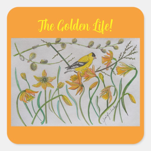 Goldfinch & Daffidols Sticker (Front)