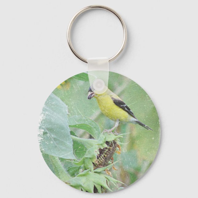 Goldfinch Grunge Key Ring (Front)