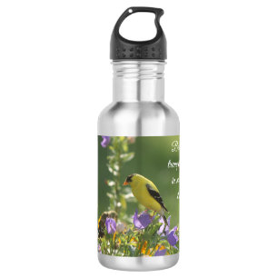 Goldfinch on a Harebell Flower 532 Ml Water Bottle