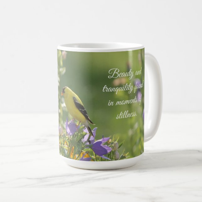 Goldfinch on a Harebell Flower       Coffee Mug (Front Right)