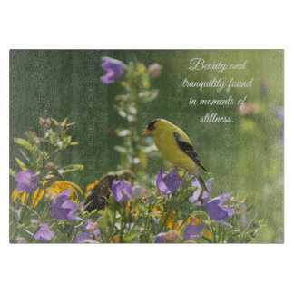 Goldfinch on a Harebell Flower Cutting Board