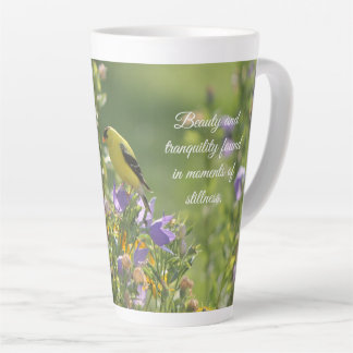 Goldfinch on a Harebell Flower       Latte Mug