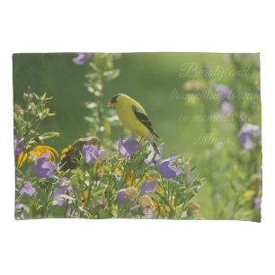 Goldfinch on a Harebell Flower   Pillowcase