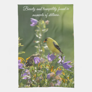 Goldfinch on a Harebell Flower    Tea Towel