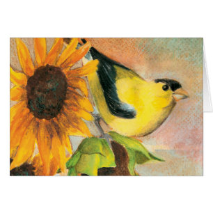 Goldfinch on Sunflowers