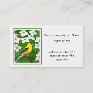 Goldfinch Painting - Cute Original Dog Art Business Card