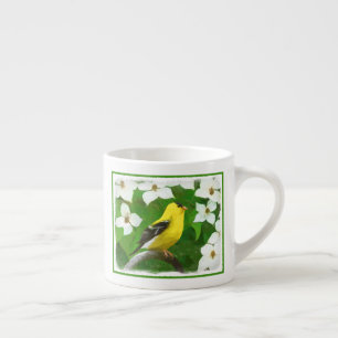 Goldfinch Painting - Cute Original Dog Art Espresso Cup