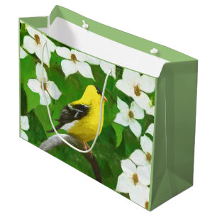 Goldfinch Painting - Cute Original Dog Art Large Gift Bag