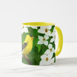Goldfinch Painting - Cute Original Dog Art Mug