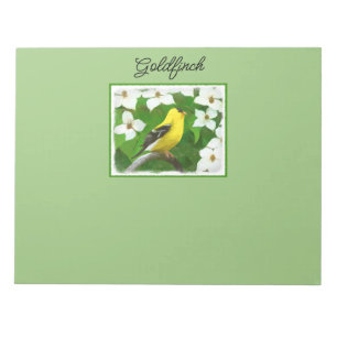 Goldfinch Painting - Cute Original Dog Art Notepad