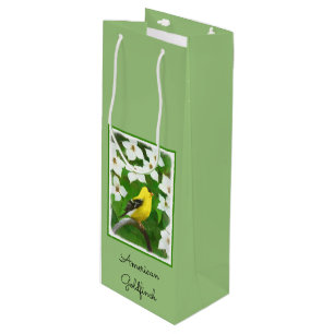 Goldfinch Painting - Cute Original Dog Art Wine Gift Bag
