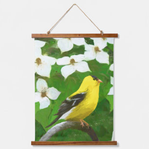 Goldfinch Painting - Original Wild Bird Art Hanging Tapestry