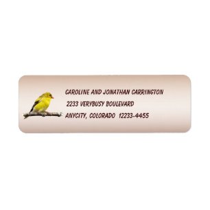 Goldfinch Return Address Label