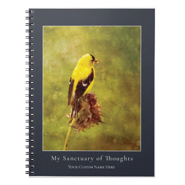 Goldfinch Songbird Notebook | Nature Art Journal (Front)