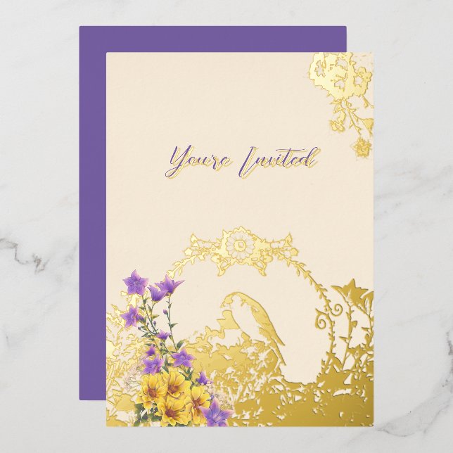 Goldfinch Spring Garden Wedding Cream (Front/Back)