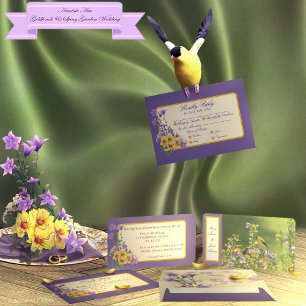 Goldfinch Spring Garden Wedding Cream Enclosure Card