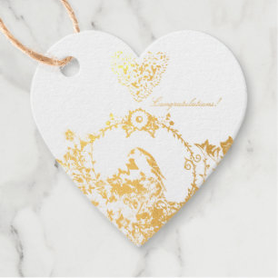 Goldfinch Spring Garden Wedding Cream Horizontal Favour Tags