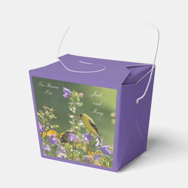 Goldfinch Spring Garden Wedding   Favour Box (Front Side)