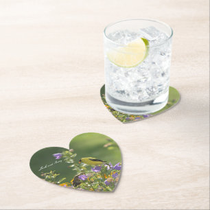 Goldfinch Spring Garden Wedding Paper Coaster