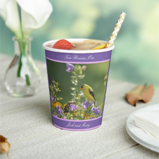 Goldfinch Spring Garden Wedding Paper Cups