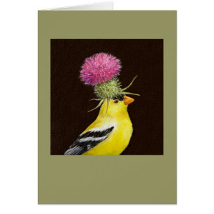 goldfinch with thistle card