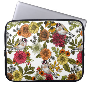 Goldfinches in the garden laptop sleeve