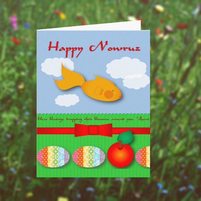 Goldfish and Rumi Quote Nowruz Card (Creator Uploaded)